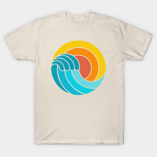 Retro Vintage Ocean Sunset T-Shirt by susanne.haewss@googlemail.com